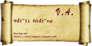 Váli Aléna névjegykártya